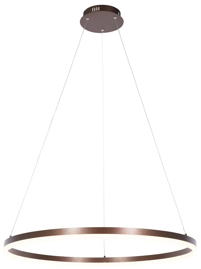 Lampa wisząca ciemnobrązowa 80 cm z LED o 3-stopniowym ściemnianiu - Anello Nowoczesny Oswietlenie wewnetrzne