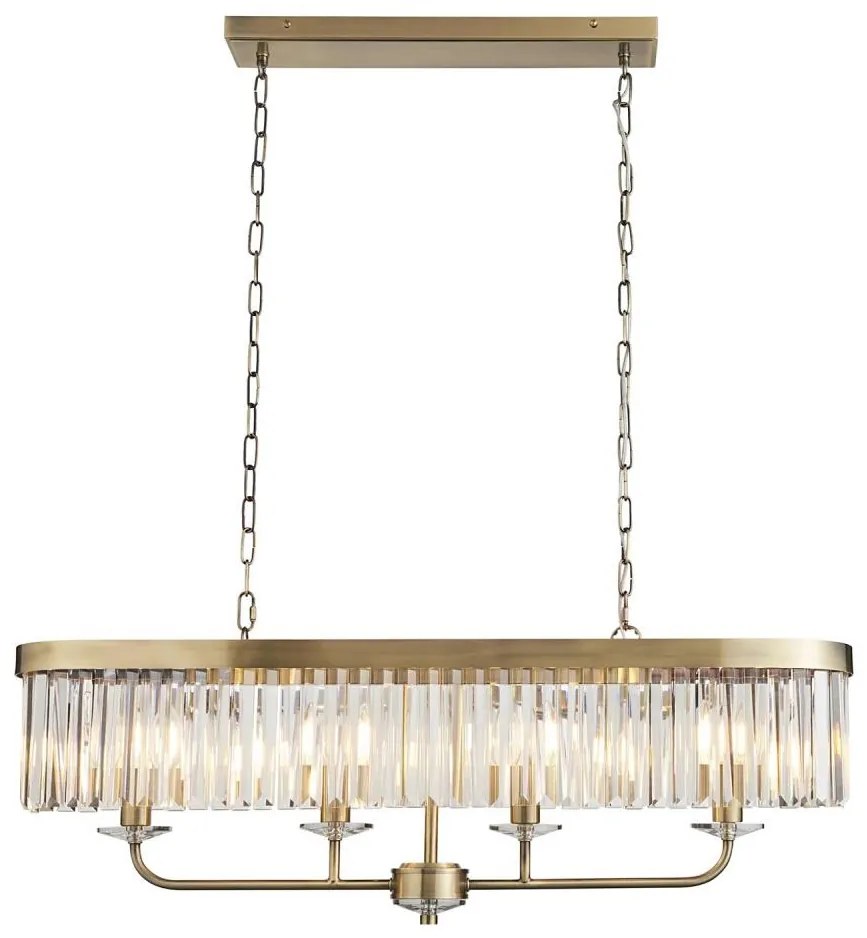 Endon 110539 - Żyrandol na łańcuchu CHESTERFIELD 4xE14/6W/230V mosiądz
