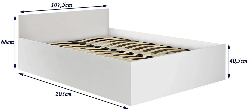 Łóżko z podnoszonym stelażem i materacem 100x200 dąb sonoma W8-S28