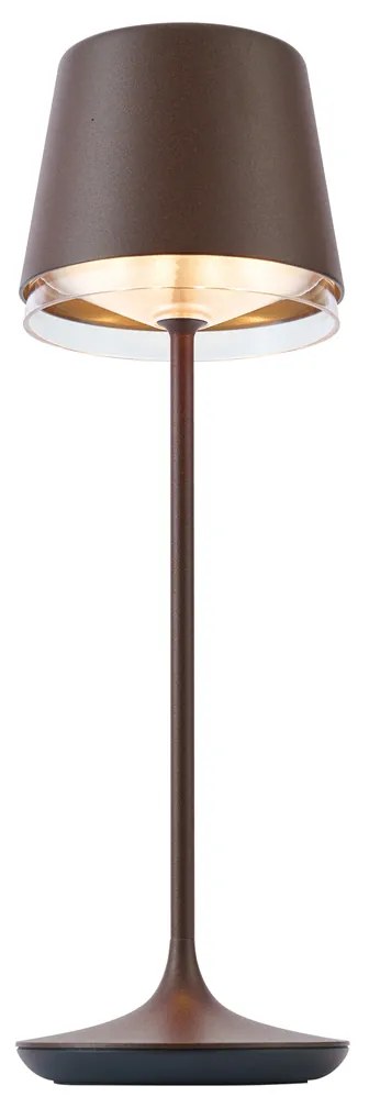 Zewnetrzna Lampa stołowa rdzawobrązowa z LED IP65, ładowalna ze stacją ładującą - Bass Nowoczesny Oswietlenie zewnetrzne
