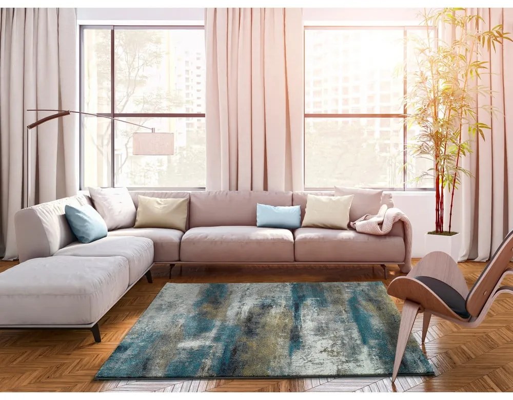 Niebieski dywan Universal Kalia Abstract, 120x170 cm