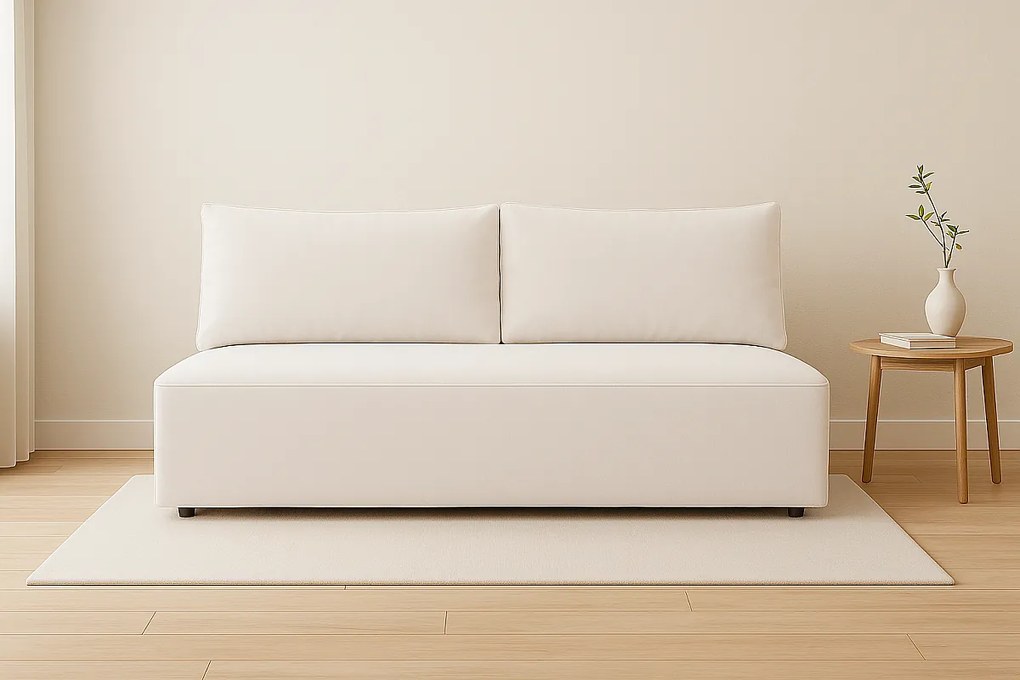 Sofa z funkcją spania i pojemnikiem DUO, tkanina Salvador, Jasnoszary