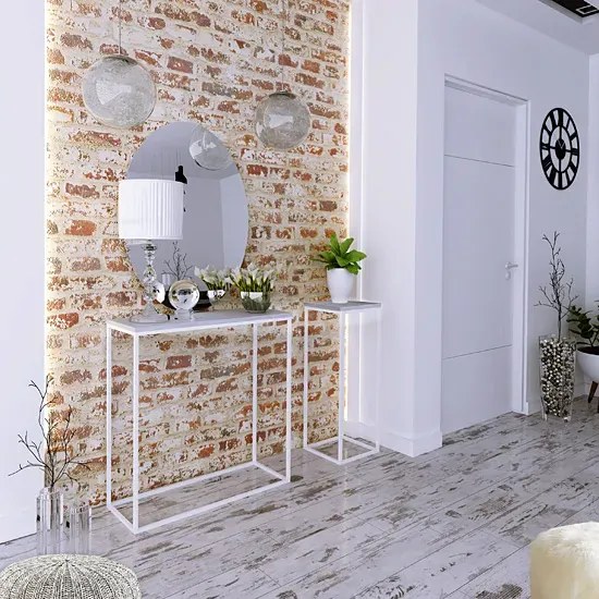 Nowoczesny kwietnik z metalowym stelażem biały + beton P7-P30