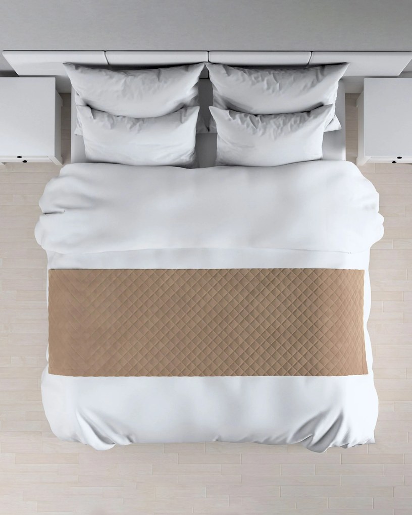 Narzuta hotelowa bieżnik Velvet 60x200cm kolor beżowy tkanina połyskliwa, welwetowa