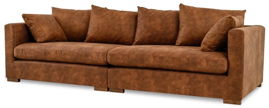 Koniakowa sofa z imitacji skóry 266 cm Hamburg – Scandic