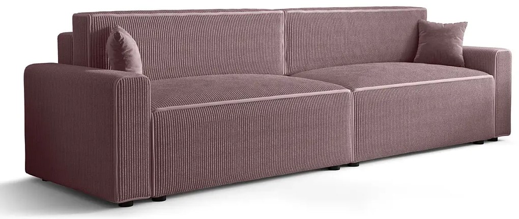Różowa sofa tapicerowana z funkcją spania S3-K45