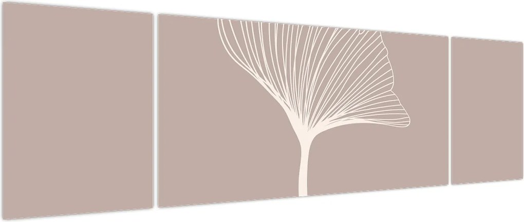 Obraz - Beżowe liście N⁰5 (170x50 cm)