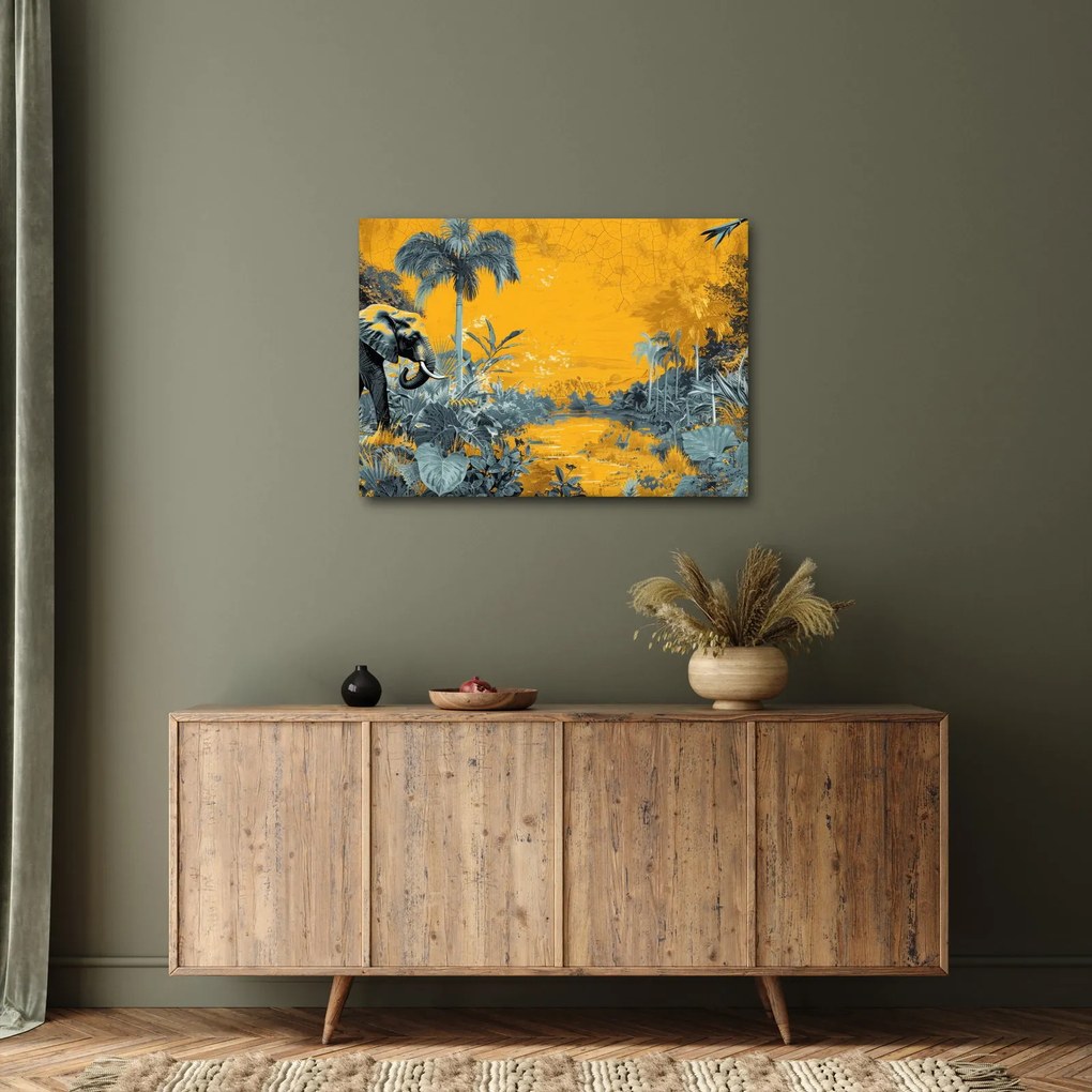 Obraz - Słoń w naturze (70x50 cm)