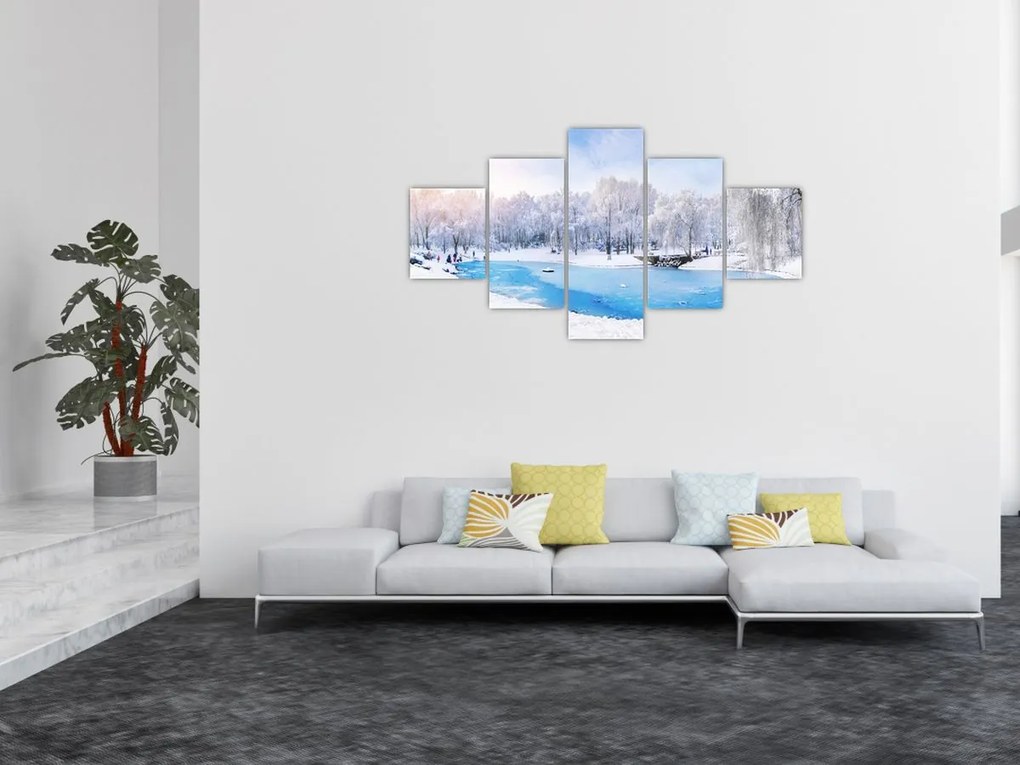Obraz - Lodowe jezioro (125x70 cm)
