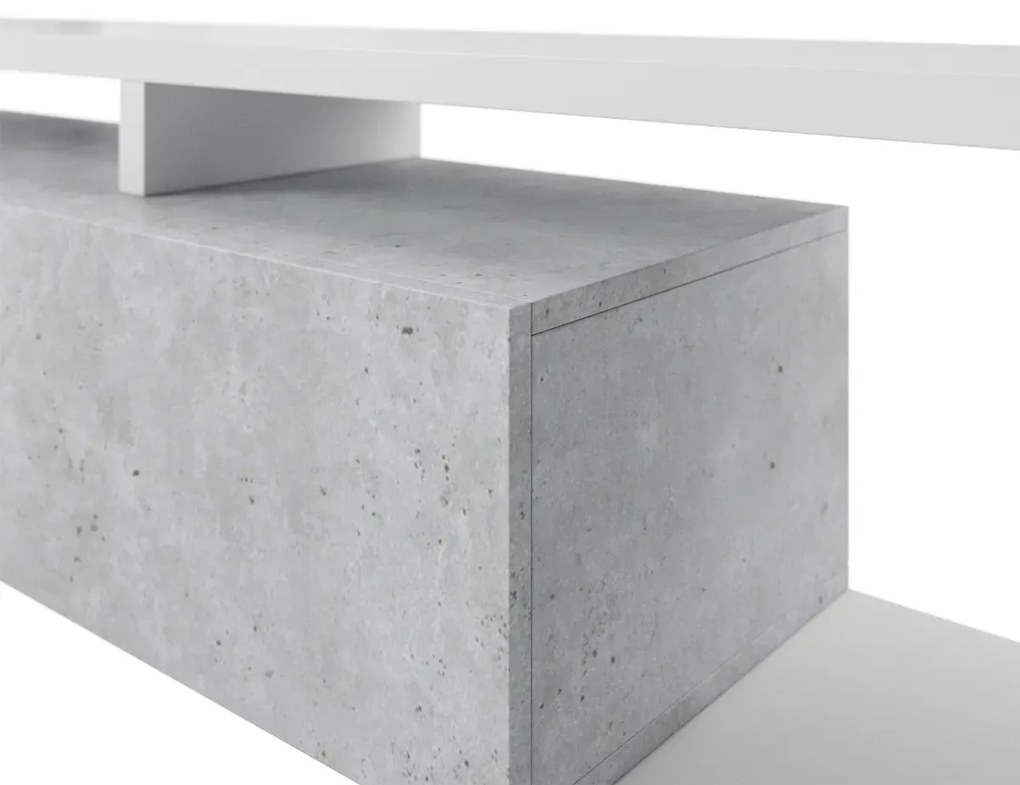 Stolik kawowy BOTA 120x60 biały/beton colorado HELVETIA