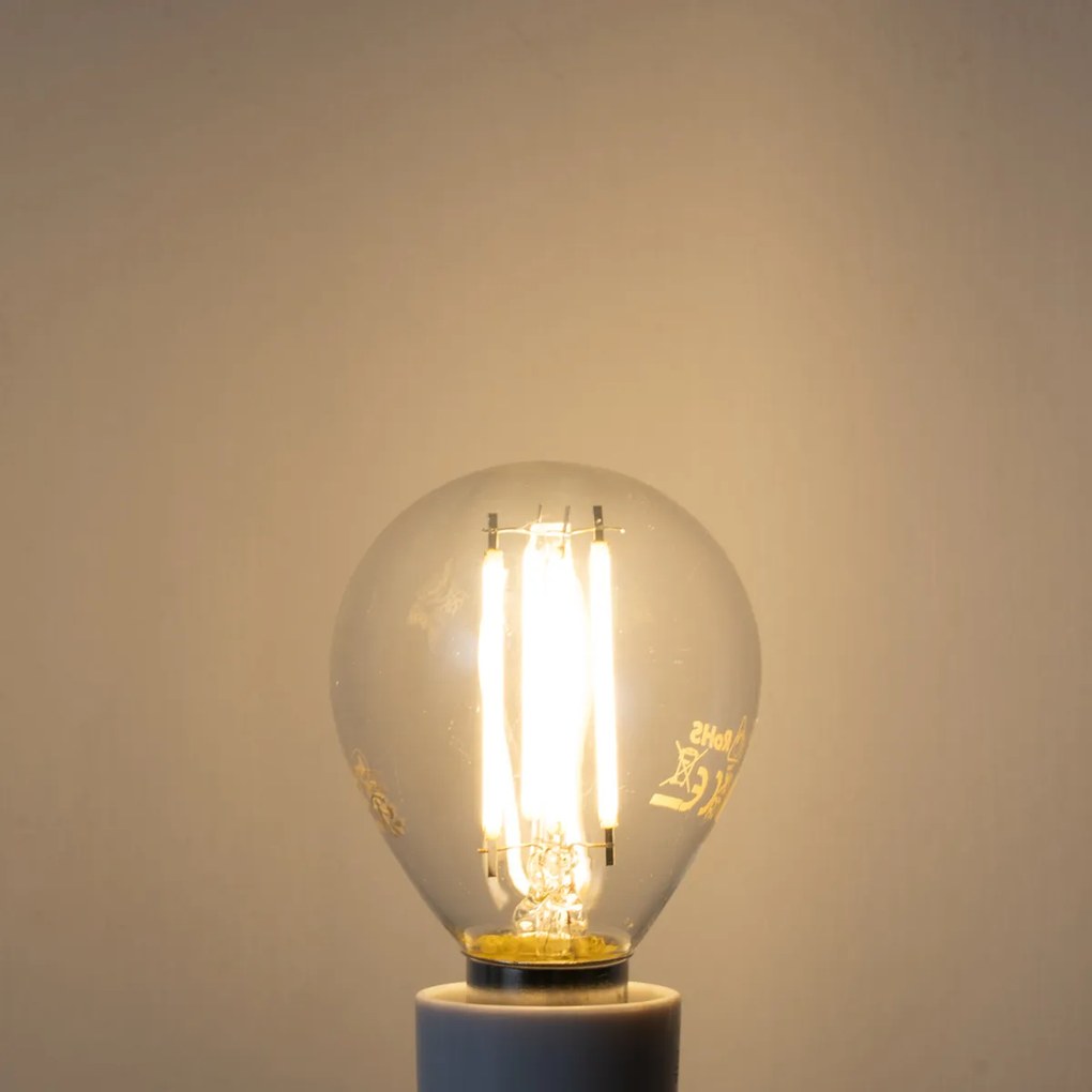 Set van 5 E14 dimbare LED lampen filament G45 helder 4W 470 lm 2700K