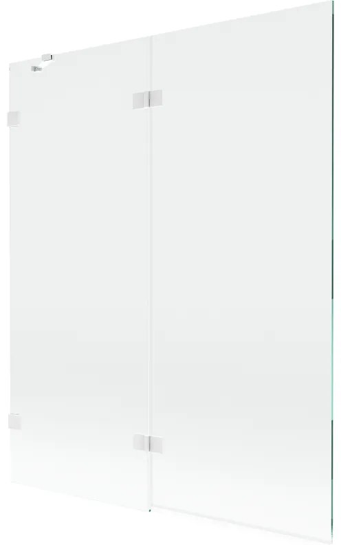 Mexen Lunar parawan nawannowy 2-skrzydłowy lewy 140 x 150 cm, transparent, biały - 897-140-100-20-00-L