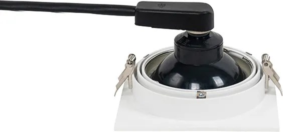 Kwadratowy reflektor wnękowy biały regulowany - Chuck 111