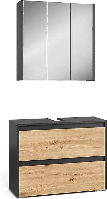 Zestaw mebli łazienkowych antracyt/artisan 80.1x30.1x62 majest