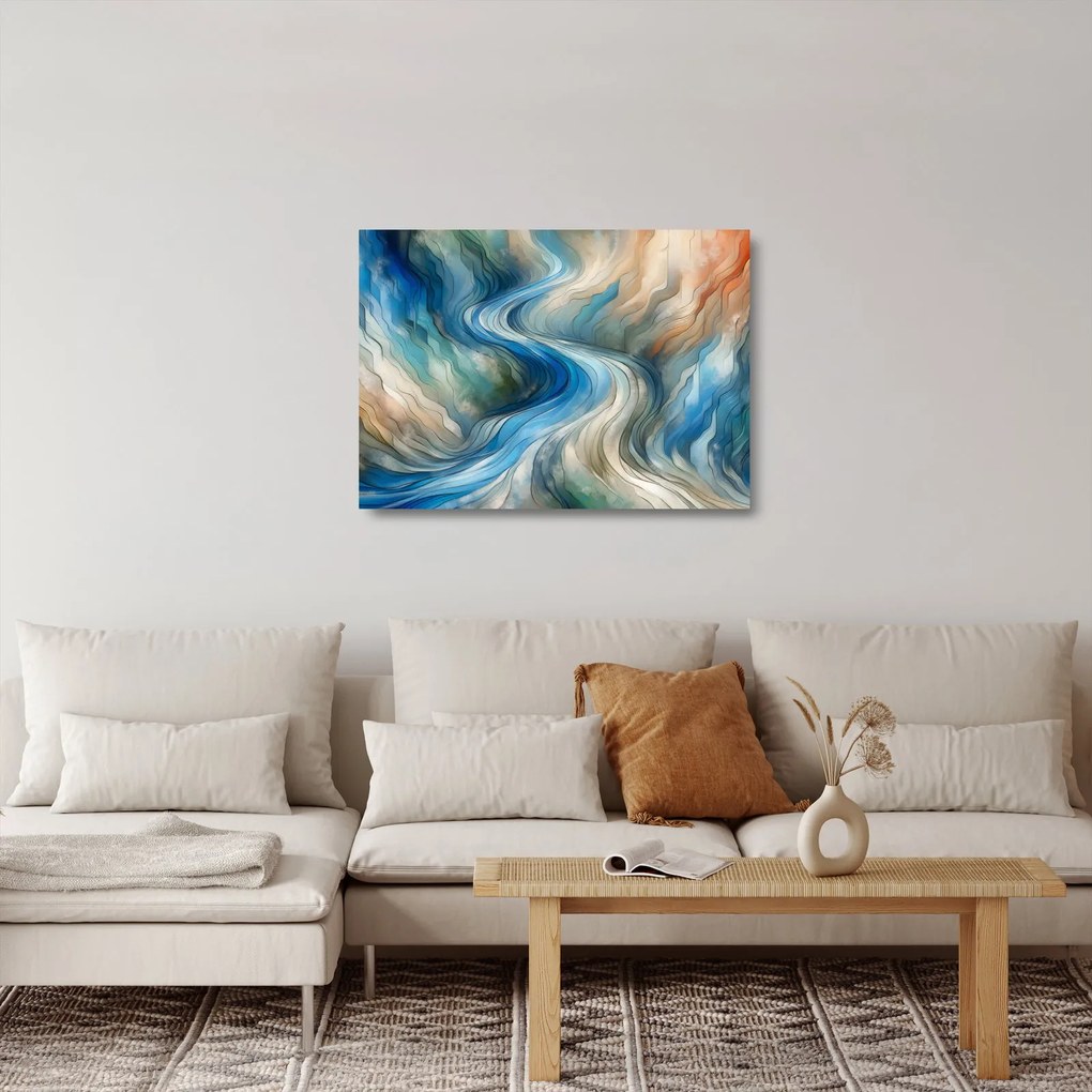 Obraz na szkle - Abstrakcyjny nurt (70x50 cm)