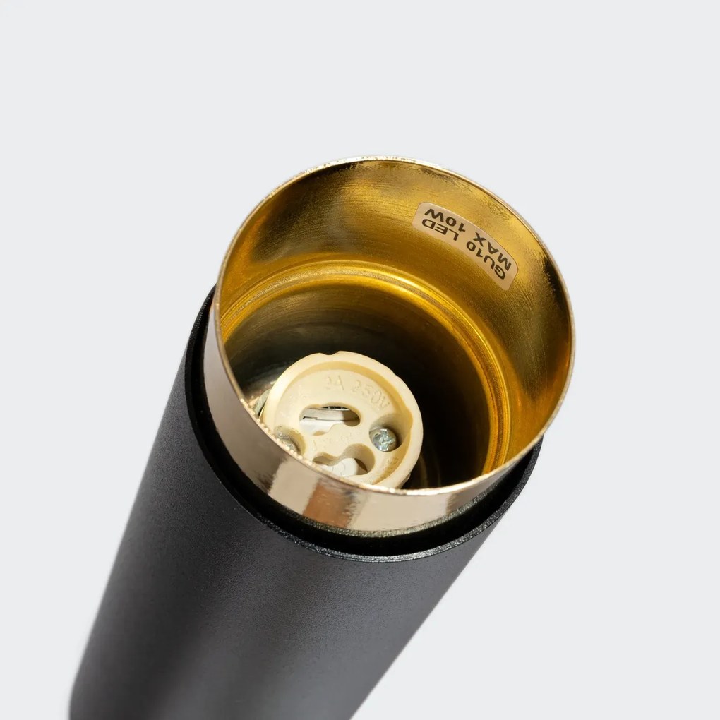Plafon NERO 12,5 czarny/złoty tuba SOLLUX LIGHTING