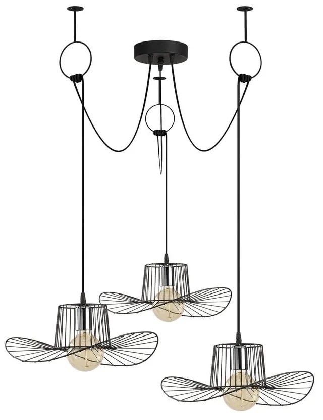 Czarna lampa wisząca z metalowym kloszem ø 78 cm Tel – Opviq lights