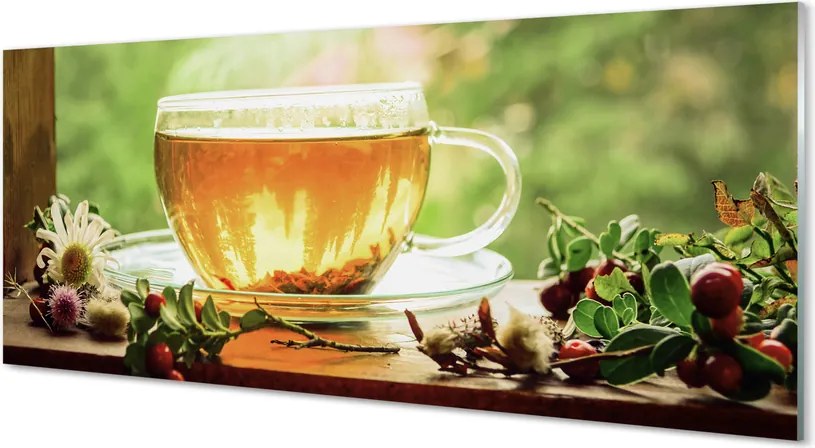 Szklany Panel Gorący Napar Ziołowy