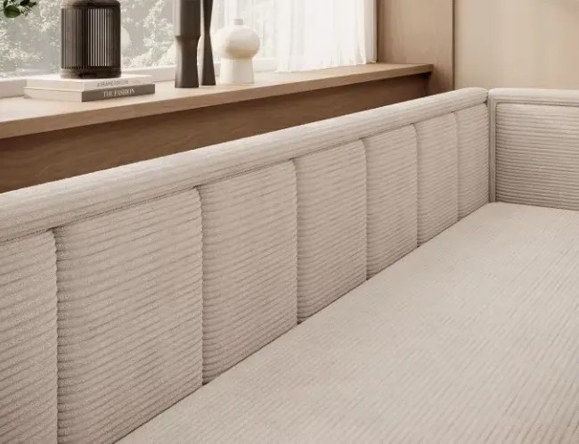 Sofa rozkładana z funkcją spania FULGEO beżowa prawa ELTAP