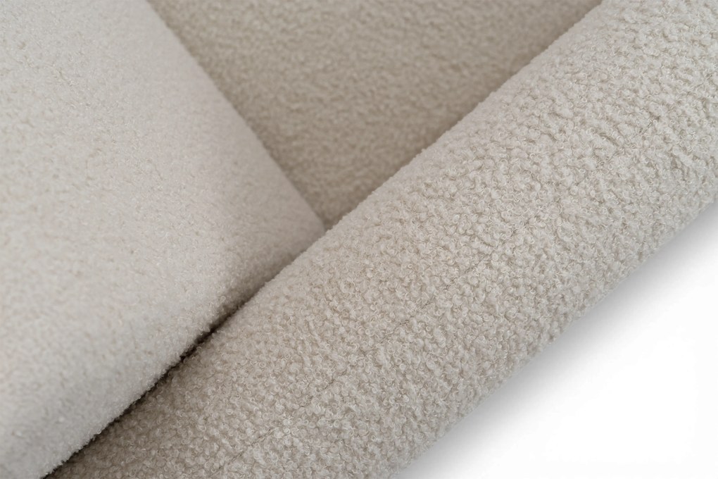 Sofa rozkładana Nubi trzyosobowa 140 cm z pojemnikiem - jasny beżowy boucle Quelle 03