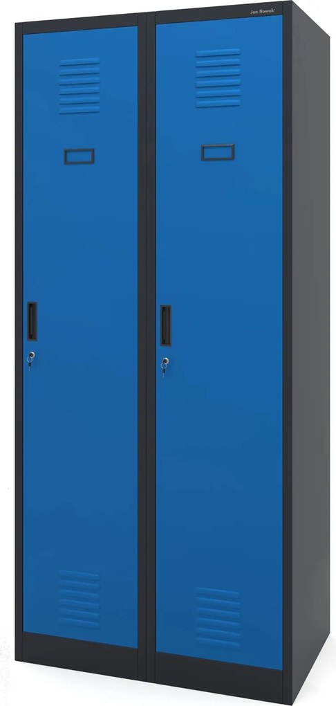 Szafa socjalna czterokomorowa Kacper 80x50x180 cm antracyt/niebieski