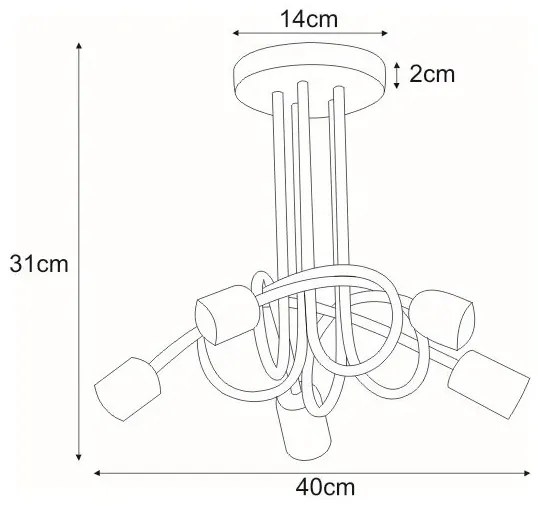 Czarna loftowa lampa sufitowa supeł - S147-Agneso