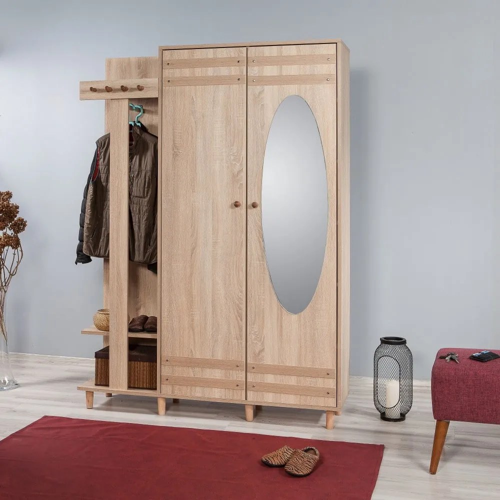 Zestaw do przedpokoju w dekorze dębu Garmanto – Kalune Design