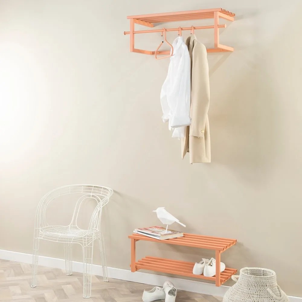 Łososiowa metalowa wisząca szafka na buty 71x26x34 cm Marco – Spinder Design