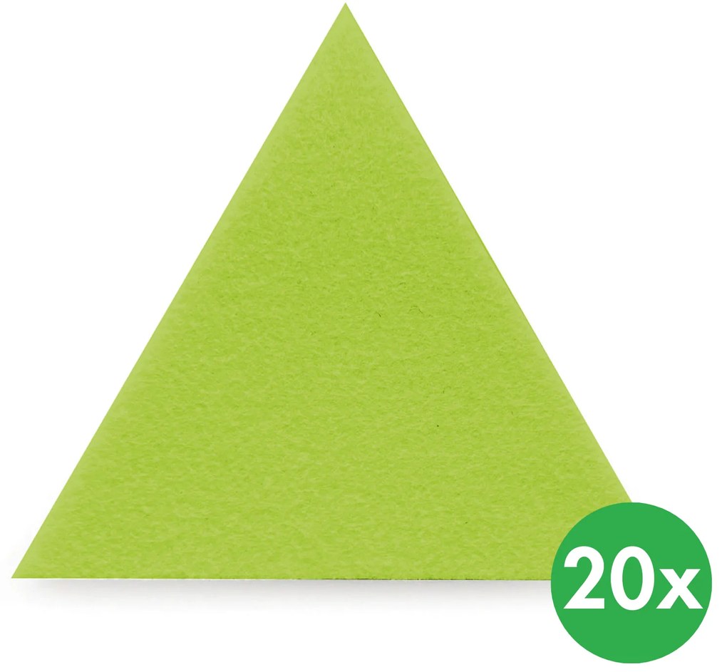 Panel akustyczny, samoprzylepny, trójkąty, 20x20x20 cm, 20 szt., zielony