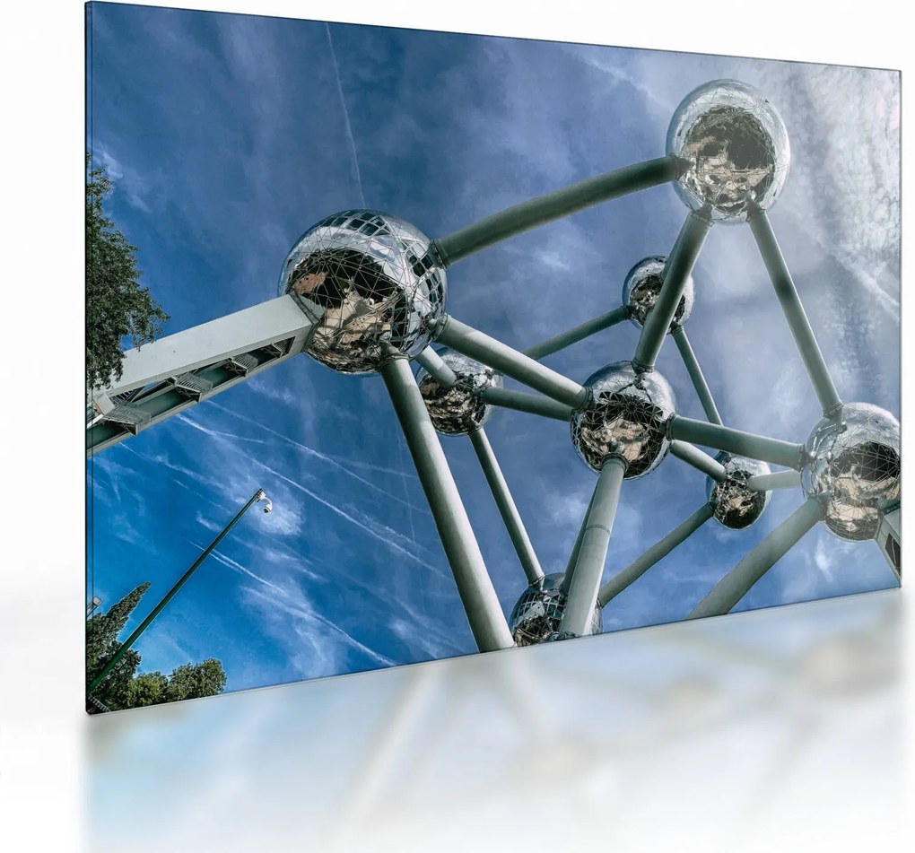 Obraz na szkle - Atomium w Brukseli (70x50 cm)
