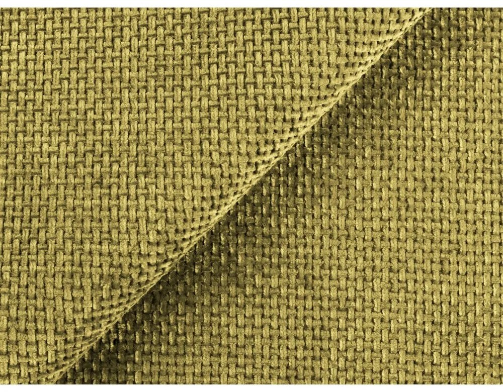 Żółte tapicerowane łóżko dwuosobowe ze schowkiem i stelażem 140x200 cm Keoni – Makamii