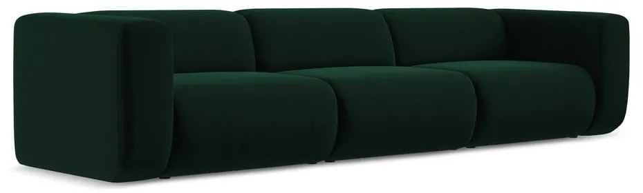 Ciemnozielona aksamitna sofa 319 cm Ekahi – Makamii