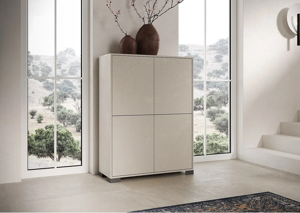 Wysoka komoda 4-drzwiowa Lumina 90x35x120 cm, kaszmir