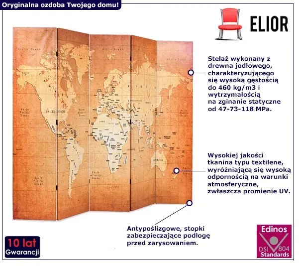 Nowoczesny parawan z nadrukiem T5-L11