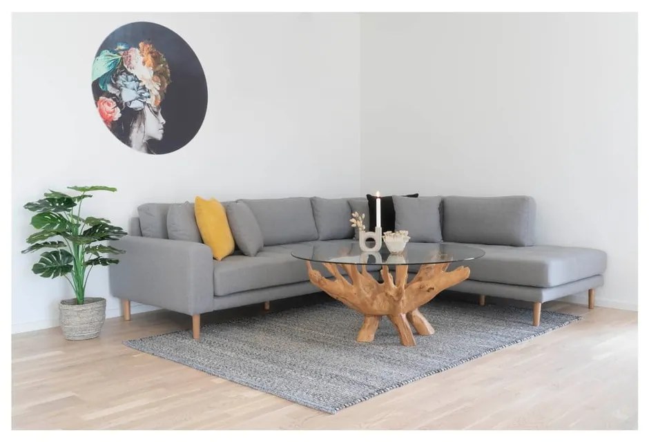 Okrągły stolik ze szklanym blatem ø 110 cm Amazonas – House Nordic