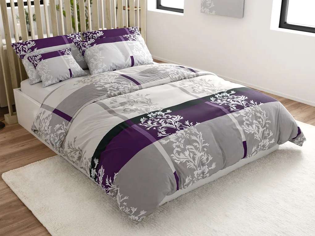 PrzytulneMieszkanie.pl PrzytulneMieszkanie.pl Pościel bawełniana DELUXE fioletowa Rozmiar pościeli: 2 szt 70 x 90 cm | 200 x 220 cm