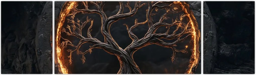 Obraz – Drzewo życia w lawie I. (170x50 cm)