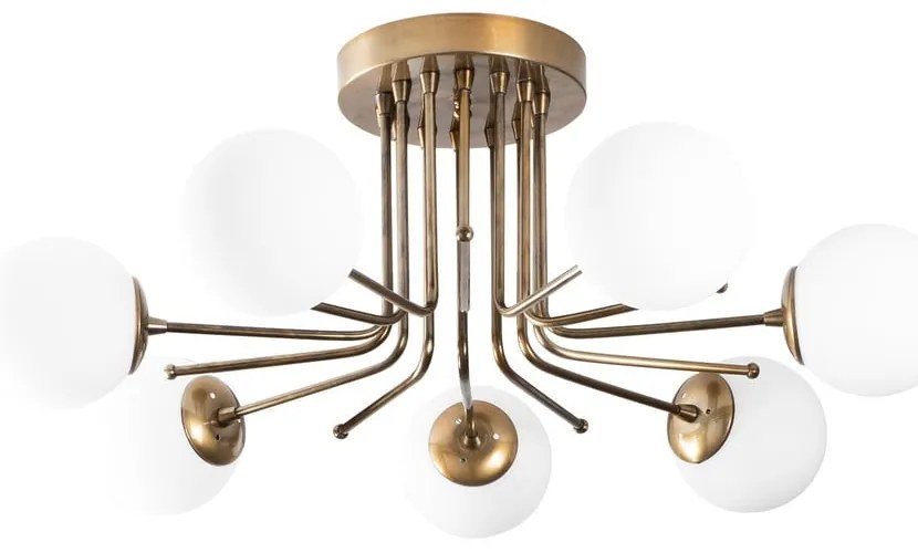 Lampa sufitowa w biało-złotym kolorze ze szklanym kloszem ø 15 cm Daisy – Opviq lights