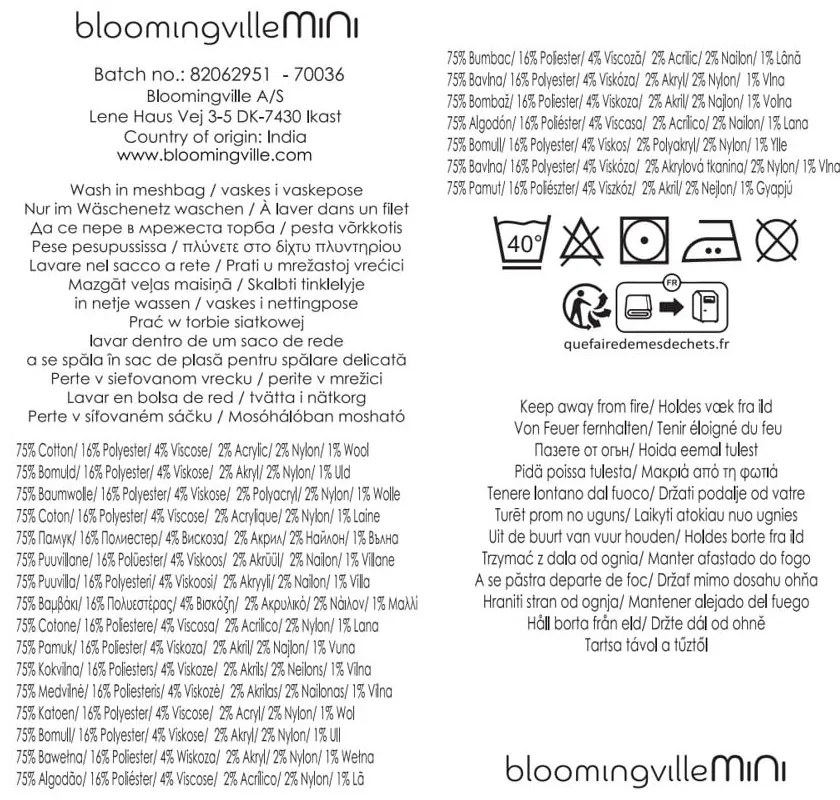 Koc dziecięcy z bawełny z recyklingu 130x160 cm Fruitta – Bloomingville Mini