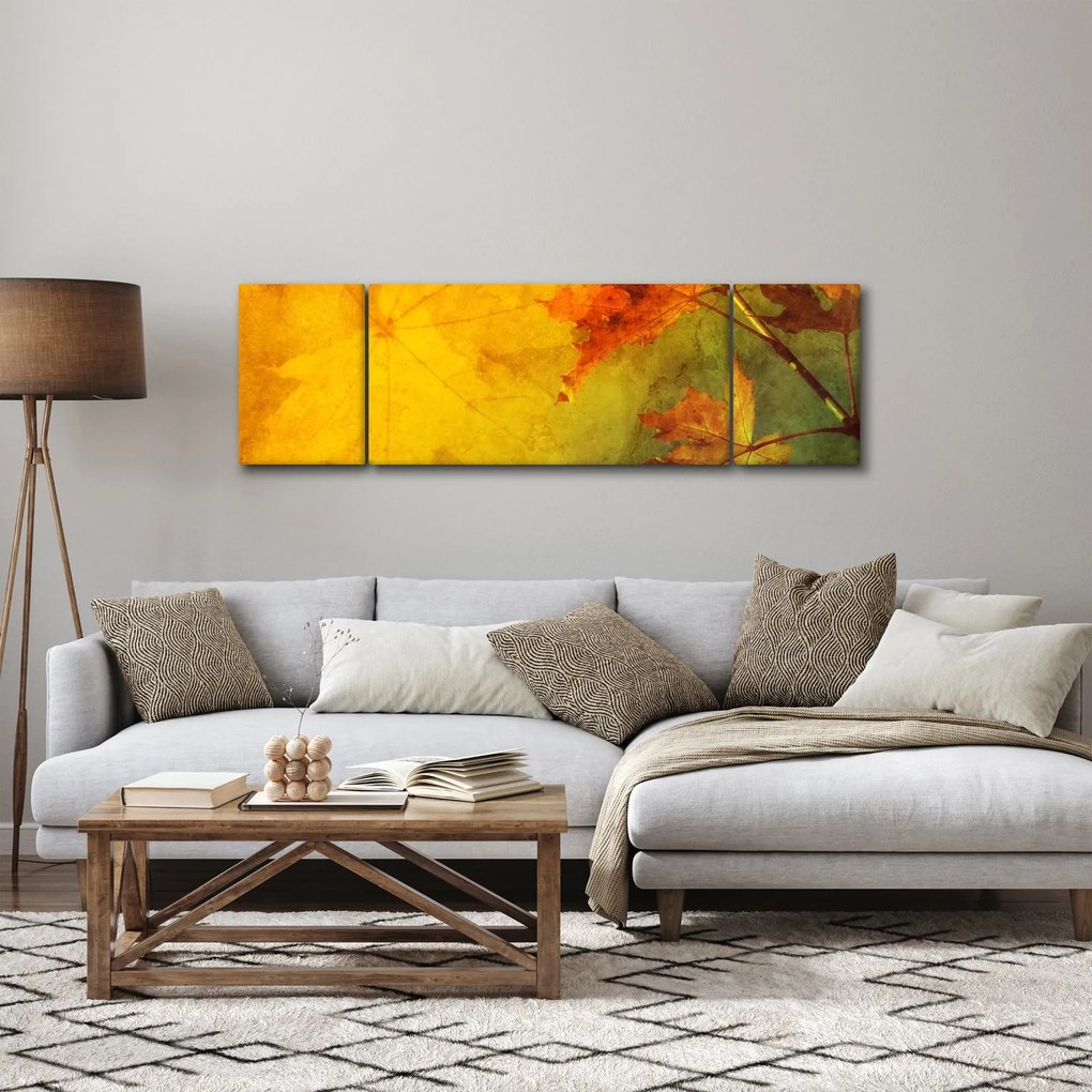 Obraz - Jesienne liście (170x50 cm)