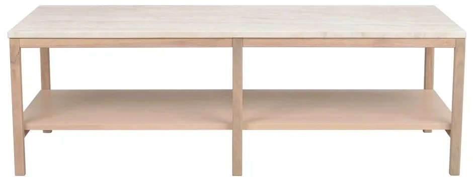 Biało-naturalny stolik z kamiennym blatem 140x60 cm Orwel – Rowico