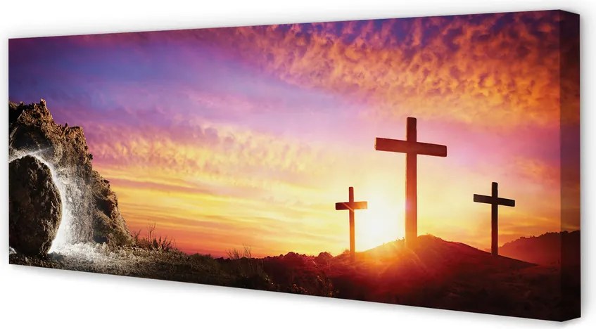 Fotoobraz na płótnie Krzyże o Zachodzie Słońca w Jaskini