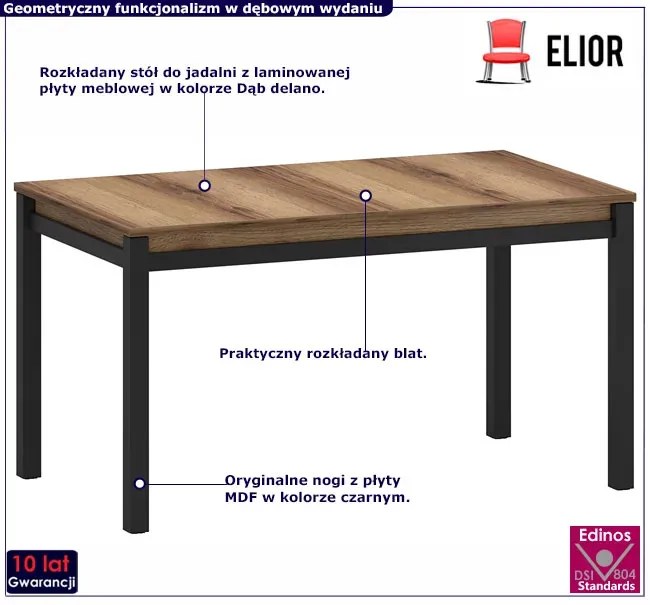 Prostokątny stół rozkładany W2-T58