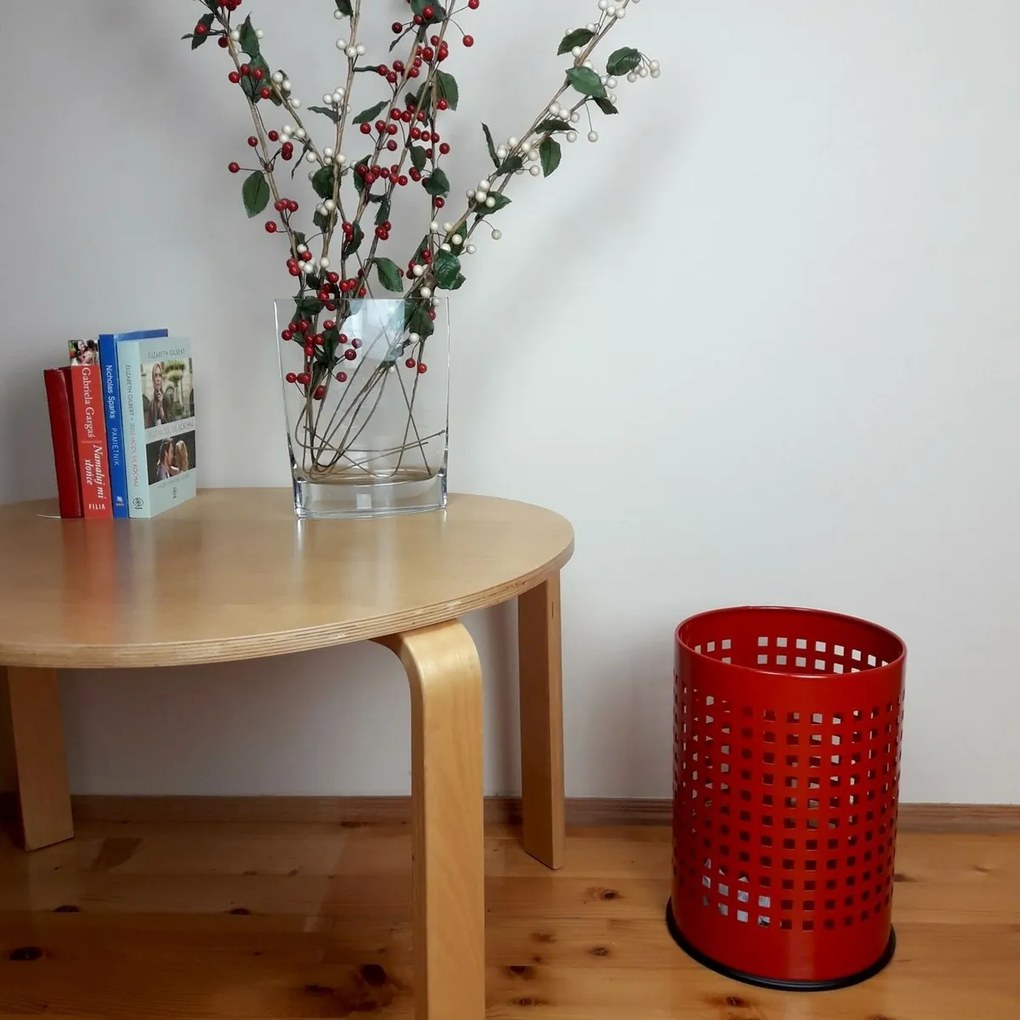 Alda Kosz na śmieci Officer perforowany 18 l,czerwony, 18 l