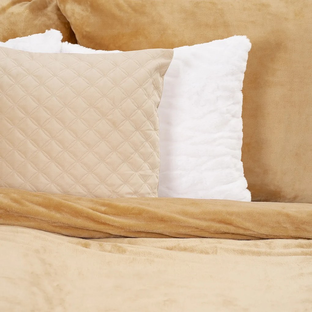 4Home pościel mikroflanela beżowy, 140 x 220 cm, 70 x 90 cm