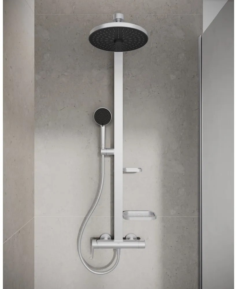 Metalowy zestaw prysznicowy w kolorze matowego srebra 111 cm ALU+ – Ideal Standard