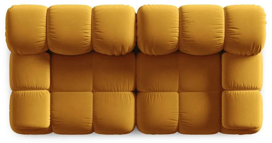 Żółta aksamitna sofa 188 cm Bellis – Micadoni Home