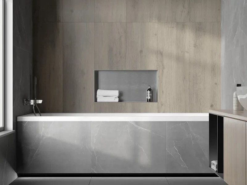 Mexen X-Wall-NR półka wnękowa bez kołnierza 60 x 30 cm, inox - 1911603010