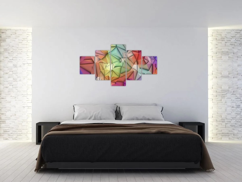 Obraz - Abstrakcja wielokątna (125x70 cm)