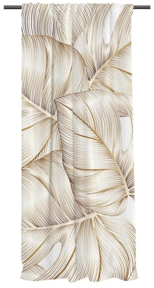 Zasłona z satyny bawełnianej w kolorze złota 110x170 cm Golden Leaves – Butter Kings